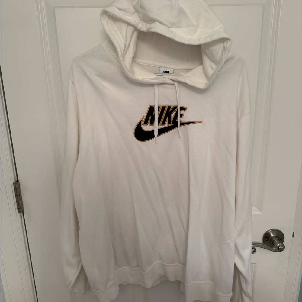 Nike White Hoodie with Black Logo Womens size 2X NWOT